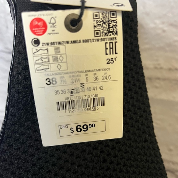 ZARA Black Stiletto Mesh like  Bootie - Picture 7 of 8